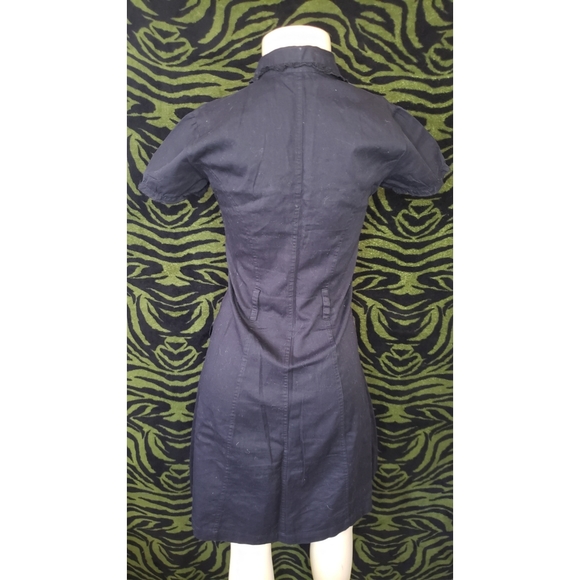 Black s/s button up dress w/ pockets size medium - Picture 4 of 4